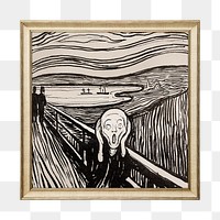 Png The Scream, Edvard Munch, artwork sticker on transparent background, remastered by rawpixel