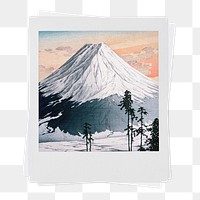 Katsuyama Neighborhood png sticker, instant photo, famous painting by Hiroaki Takahashi, transparent background, remixed by rawpixel