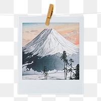 Katsuyama Neighborhood png sticker, instant photo, famous painting by Hiroaki Takahashi, transparent background, remixed by rawpixel