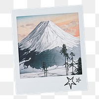 Katsuyama Neighborhood png sticker, instant photo, famous painting by Hiroaki Takahashi, transparent background, remixed by rawpixel