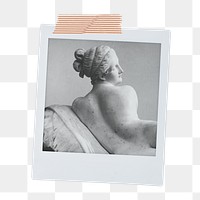 Naked Goddess png statue sticker, Greek mythology instant photo on transparent background