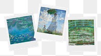 Claude Monet's png famous paintings on instant photos, transparent background remixed by rawpixel