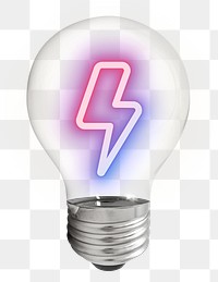 Png lightning bolt png icon sticker, light bulb, electricity symbol on transparent background