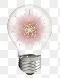 Fireworks png sticker, light bulb celebration creative remix on transparent background