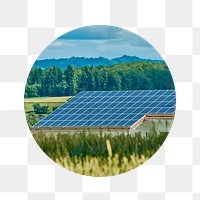 Solar panel png badge sticker, sustainable environment photo, transparent background