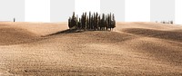 Autumn border png, little forest in dried land, transparent background