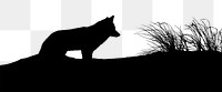 PNG silhouette wolf border, wildlife collage element, transparent background