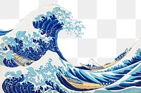 PNG The Great Wave border, Hokusai's famous artwork collage element, transparent background, remixed by rawpixel 