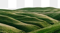 Nature border png, rolling hills collage element, transparent background