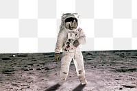 Astronaut border png, walking on the moon collage element, transparent background