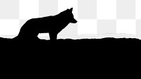 PNG silhouette wolf border, ripped paper texture, transparent background