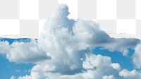 Cumulus border png, ripped paper texture, transparent background