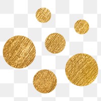 Aesthetic dots png sticker, gold metallic geometric shape, transparent background