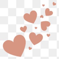 Pastel hearts png sticker, cute flat graphic on transparent background