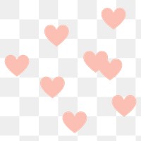 Pastel hearts png sticker, cute flat graphic on transparent background