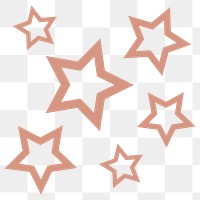 Pink stars png sticker, cute pastel shape graphic, transparent background