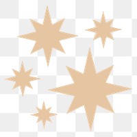 Beige starburst png icon sticker, flat geometric shape on transparent background