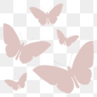 Pastel butterflies png sticker, aesthetic tattoo graphic on transparent background