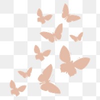 Pastel butterflies png sticker, aesthetic tattoo graphic on transparent background