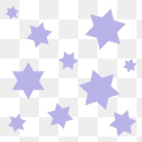 Purple stars png sticker, cute pastel shape graphic, transparent background