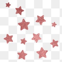 Png pink sparkly stars sticker, aesthetic shape, transparent background