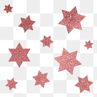 Png pink sparkly stars sticker, aesthetic shape, transparent background