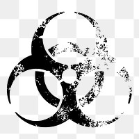 Biohazard symbol png sticker, grunge design on transparent background. Free public domain CC0 image.