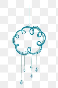 Raining cloud png sticker, weather illustration on transparent background. Free public domain CC0 image.