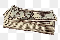 American money wad png sticker, USD currency illustration on transparent background. Free public domain CC0 image.