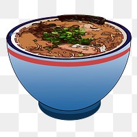 Ramen noodle png sticker, Japanese food illustration on transparent background. Free public domain CC0 image.