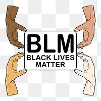 BLM typography png sticker, equal rights protest illustration on transparent background. Free public domain CC0 image.