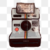 Instant camera png sticker, retro illustration on transparent background. Free public domain CC0 image.