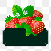 Strawberries frame png sticker, fruit illustration on transparent background. Free public domain CC0 image.