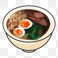 Ramen noodle png sticker, Japanese food illustration on transparent background. Free public domain CC0 image.