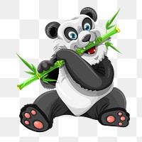 Cartoon panda png sticker, animal illustration on transparent background. Free public domain CC0 image.