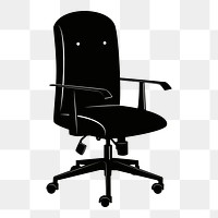 Office chair png sticker, furniture illustration on transparent background. Free public domain CC0 image.