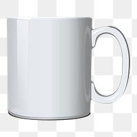 White mug png sticker, object illustration on transparent background. Free public domain CC0 image.