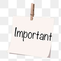 Important note png sticker, paper illustration on transparent background. Free public domain CC0 image.