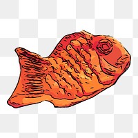 Taiyaki png sticker, Japanese dessert illustration on transparent background. Free public domain CC0 image.