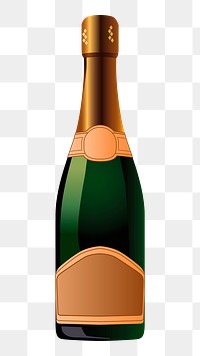 Champagne bottle png sticker, object illustration on transparent background. Free public domain CC0 image.