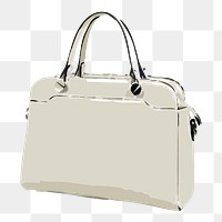 Leather handbag png sticker, watercolor illustration on transparent background. Free public domain CC0 image.