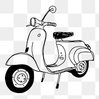 Scooter motorcycle png sticker, vehicle illustration on transparent background. Free public domain CC0 image.