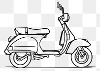 Scooter motorcycle png sticker, vehicle illustration on transparent background. Free public domain CC0 image.