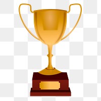 Golden trophy png sticker, object illustration on transparent background. Free public domain CC0 image.