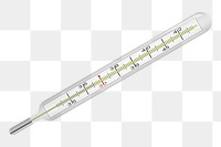 Thermometer png sticker, object illustration on transparent background. Free public domain CC0 image.