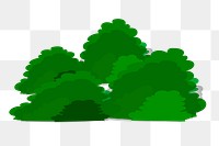 Trees bush png sticker, botanical illustration on transparent background. Free public domain CC0 image.