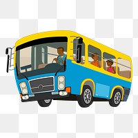 School bus png sticker, vehicle illustration on transparent background. Free public domain CC0 image.