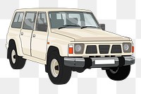 Beige car png sticker, vehicle illustration on transparent background. Free public domain CC0 image.