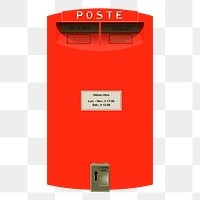 Red post png box sticker, object illustration on transparent background. Free public domain CC0 image.