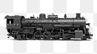 Black train png sticker, vehicle illustration on transparent background. Free public domain CC0 image.